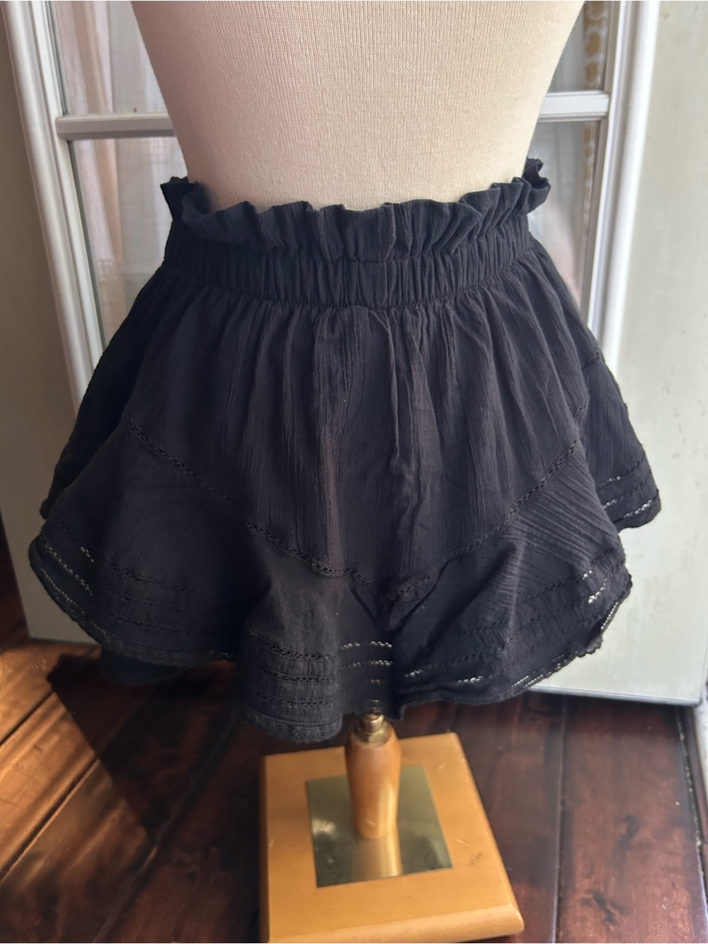 Aerie - Black Ruffled Tiered Mini Skirt/Skort